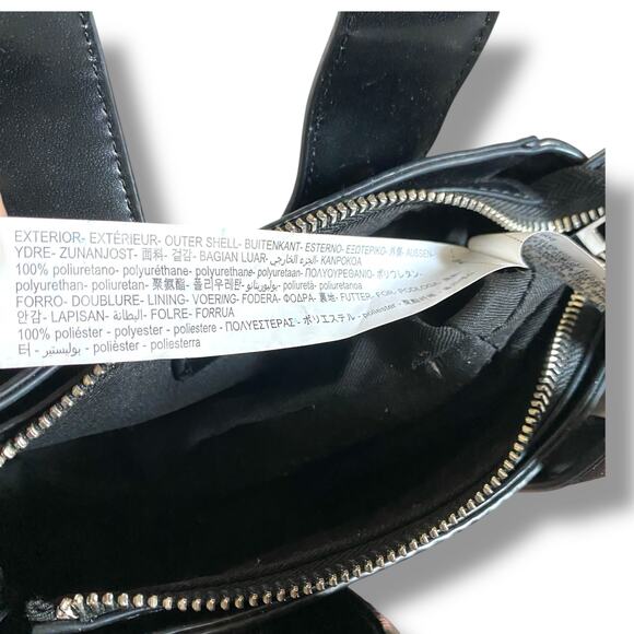 Zara Studded Mini Crossbody Bag Purse Black Silver Top Handle Zipper Edgy Grunge - Picture 12 of 14